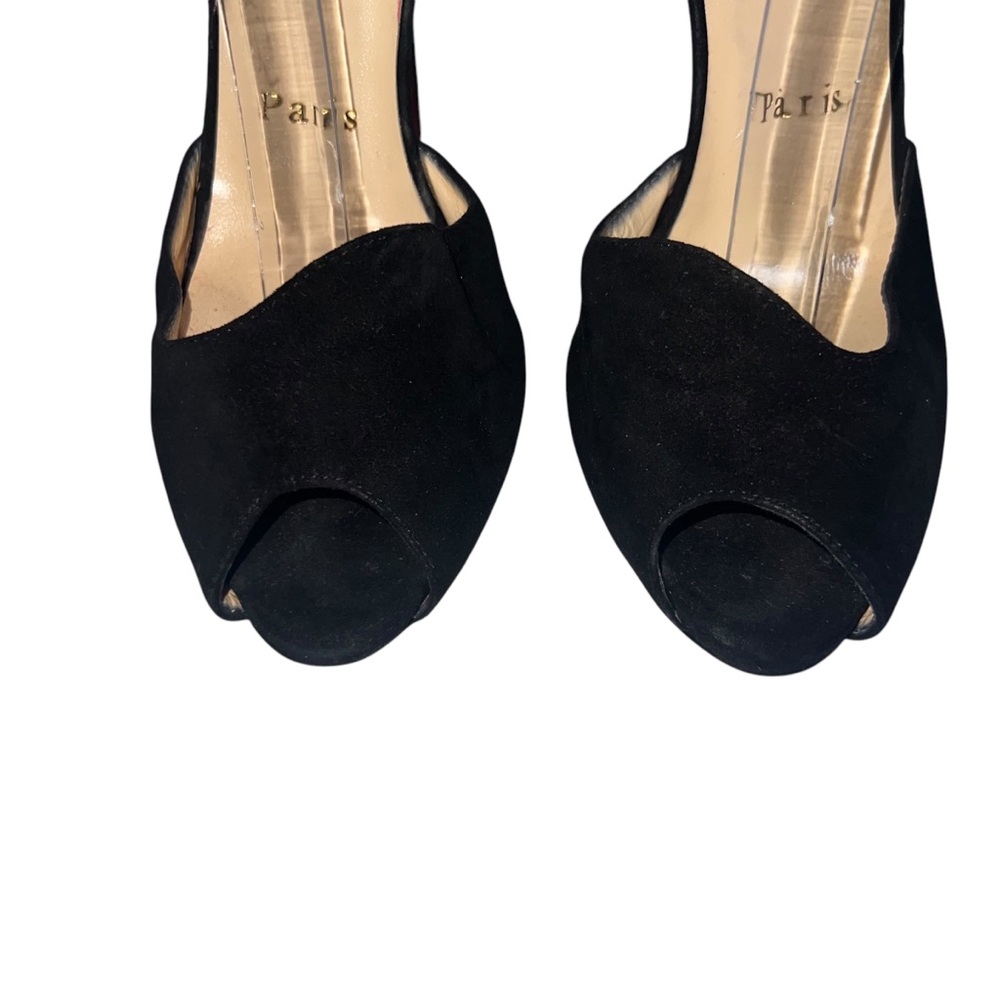 Christian Louboutin Black Peep-Toe Heels - Picture 3 of 11